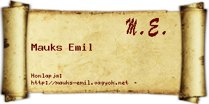 Mauks Emil névjegykártya